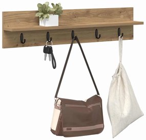vidaXL Τοίχου Κρεμάστρα με ράφι artisan δρυς 80 x 10.5 x 18 εκ
