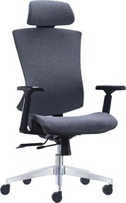 BF9600 Πολυθρόνα Γραφείου Διευθυντή, Βάση Αλουμινίου, Ύφασμα Γκρι   1τμχ