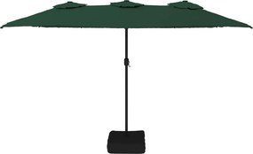 vidaXL Ομπρέλα με Διπλή Κορυφή Πράσινη 449 x 265 εκ.