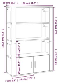 Ντουλάπι Καπνιστή Δρυς 80x30x119,5 εκ. από Επεξεργασμένο Ξύλο - Καφέ