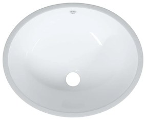 Νιπτήρας Μπάνιου Οβάλ Λευκός 43 x 35 x 19 εκ. Κεραμικός - Λευκό