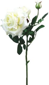 Τεχνητό Λουλούδι Τριαντάφυλλο 00-00-14525-2 67cm White Marhome Βελούδο