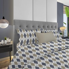 Μαξιλαροθήκη Diamond 327 Blue DimCol 50Χ70 100% Cotton Flannel