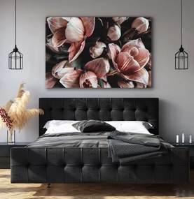 Πίνακας σε καμβά με ρόζ λουλούδια KNV1513 65cm x 95cm