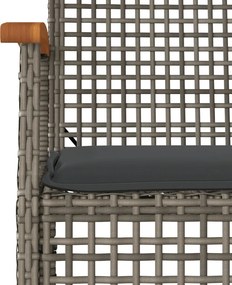 vidaXL Σετ Τραπεζαρίας Κήπου 5 τεμ. Γκρι Συνθ. Ρατάν με Μαξιλάρια