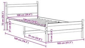 ΣΚΕΛΕΤΟΣ ΚΡΕΒ. ΧΩΡΙΣ ΣΤΡΩΜΑ ΚΑΦΕ ΚΕΡΙΟΥ 100X200 ΕΚ ΜΑΣΙΦ ΠΕΥΚΟ 855599