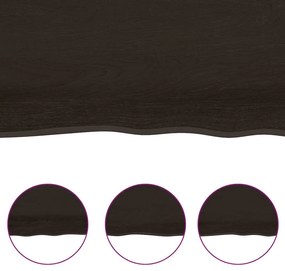 vidaXL Ράφι Τοίχου Σκούρο Καφέ 140x50x(2-4) εκ. Επεξ. Μασίφ Ξύλο Δρυός