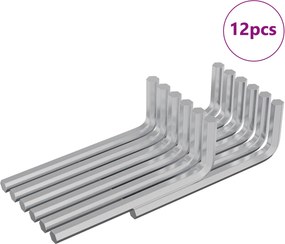 VidaXL Εξαγωνικό Κλειδί 12 τεμ. Ασημί 32 x 86 χιλ. Ατσάλι