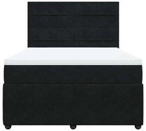 vidaXL Κρεβάτι Boxspring με Στρώμα Μαύρο 160x200 εκ. Βελούδινο