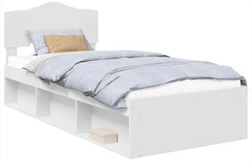 vidaXL Σκελετός Κρεβατιού Λευκό 90 x 200 cm Στερεά ξυλεία πεύκου