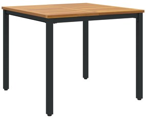 vidaXL Τραπέζι Κήπου 90x90x75 εκ. Μασίφ ξύλο ακακίας και Μέταλλο
