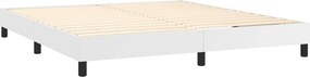 vidaXL Κρεβάτι Boxspring με Στρώμα Λευκό 160x200εκ.από Συνθετικό Δέρμα