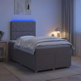 vidaXL Κρεβάτι box spring με στρώμα Taupe 120 x 190 cm Ύφασμα
