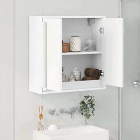 vidaXL Καθρέφτης Ντουλάπα Μπάνιου με ράφι Λευκό 60 x 20 x 60 cm