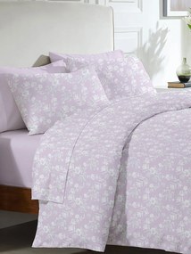Σετ Σεντόνια Menta Εμπριμέ 340 Lila Μονο (160x250)