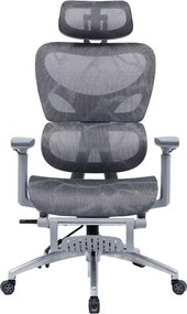 Καρέκλα γραφείου διευθυντή με υποπόδιο LINUX mesh γκρι 61x63x117/125