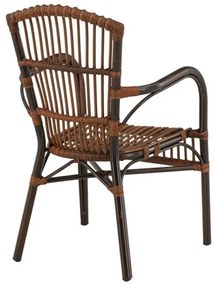 Καρέκλα εξωτερικού χώρου Dallas 3838, 90x55x63cm, Καφέ, Πλαστικό ψάθινο, Μέταλλο | Epipla1.gr