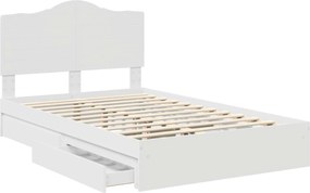 vidaXL Κρεβάτι Αποθήκης Λευκό 120 x 200 cm Επεξεργασμένο ξύλο