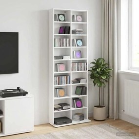 vidaXL Ντουλάπα CD Λευκό 65 x 23,5 x 175 εκ. Επεξεργασμένο Ξύλο