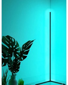 Φωτιστικό Δαπέδου 017.0002 Γωνιακή Λάμπα Led 140cm Με Remote Black