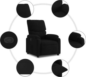 vidaXL Πολυθρόνα με Ανακλινόμενη Πόρτα Μαύρη Υφασμάτινη