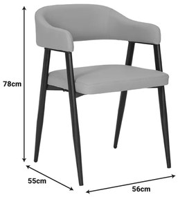 Πολυθρόνα Sezan pakoworld pu σε γκρι-μπεζ απόχρωση 56x55x78εκ