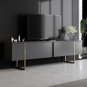 Έπιπλο Τηλεόρασης Ανθρακί / Χρυσό FLUPER 180x30x50