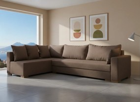 Γωνιακός καναπές Trendy-Δεξιά-265φ 165β εκ.-Σοκολατί