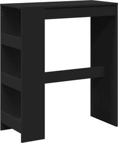 vidaXL Τραπέζι Μπαρ με Ράφια Μαύρο 90x40x103,5 εκ. Επεξεργ. Ξύλο