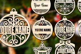 Intra απο ξύλο plywood 3mm-4mm πάχος Δέσμη Χριστουγεννιάτικου Στολίδι με 1 Δίασταση 8x8 cm INTRAFABR-76065377