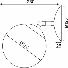 Απλίκα Τοίχου Aca Thetis V360501W Brass