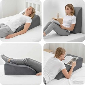 vidaXL Μαξιλάρι Ποδιών 68 x 41 x 24 εκ PU Αφρός Γκρι