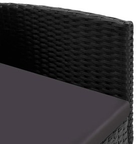 vidaXL Σετ Τραπεζαρίας Κήπου 3 Τεμαχίων Μαύρο