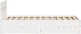 vidaXL Σκελετός Κρεβ. Χωρίς Στρώμα Λευκό 160x200 εκ Μασίφ Πεύκο