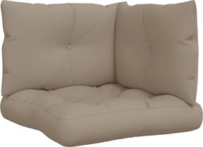 vidaXL Μαξιλάρια Παλέτας 3 τεμ. Taupe Υφασμάτινα