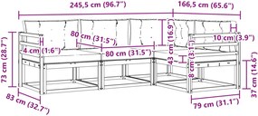 vidaXL Σειρά Καναπέ Εξωτερικού 3 pcs Λευκό και Κρεμ Πολυεστέρας