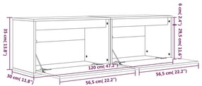 Ντουλάπια Τοίχου 2 τεμ. Μαύρα 60x30x35 εκ από Μασίφ Ξύλο Πεύκου - Μαύρο