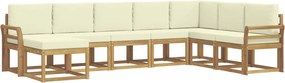 vidaXL Σειρά Καναπέ Εξωτερικού με μαξιλάρι 8 pcs Λευκό και Κρεμ