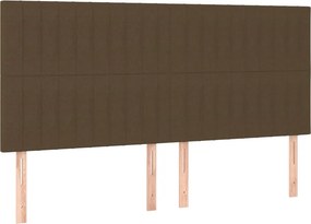 vidaXL Κρεβάτι Boxspring με Στρώμα Σκούρο Καφέ 160x200 εκ Υφασμάτινο