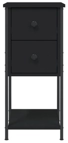 vidaXL Κομοδίνα 2 Τεμ. Μαύρο 32 x 42 x 70 εκ. από Επεξεργασμένο Ξύλο