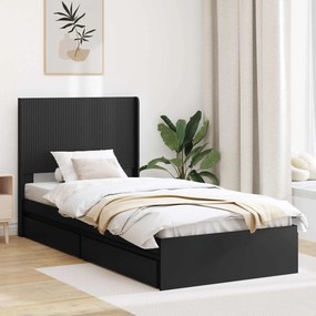 vidaXL Καλάθι με αποθήκη και κεφαλάρι Μαύρο 90 x 190 cm