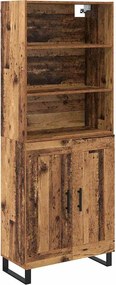 vidaXL Highboard 2 pcs Παλιό ξύλο Επεξεργασμένο ξύλο