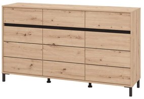 Μπουφές MARRON 157 3K3F3V Artisan oak - Μαύρο 157x40x90εκ. 157x40x90 εκ.