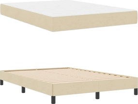 vidaXL Κρεβάτι με ελατήρια με στρώμα Κρεμ 140 x 200 cm ύφασμα