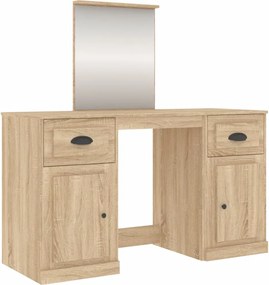 vidaXL Μπουντουάρ με Καθρέφτη Sonoma Δρυς 130x50x132,5 εκ.