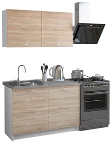 Σύνθεση κουζίνας BLAINE C2439 Μελαμίνη Sonama - Λευκό 120x46-29,2εκ.