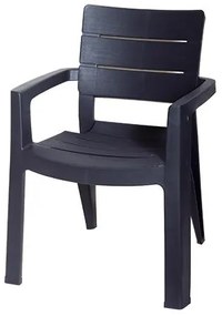 Garden Armchair Nefeli PP Anthracite 63.5x58x83 εκ.