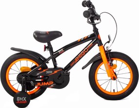 BMX Jump 14 Inch 22,5 cm Boys Coaster Brake BlackNeon OrangeAMIGO