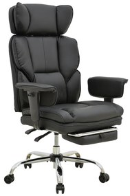 Καρέκλα γραφείου διευθυντή με υποπόδιο Zanci pakoworld pu μαυρο 70x66x112-120εκ