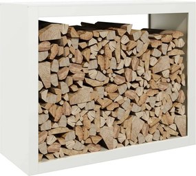 vidaXL Ράφι Καυσόξυλων Λευκό 100x40x80 εκ. Ατσάλινο